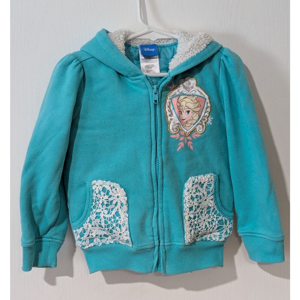 Disney Frozen Elsa Hoodie Jacket - Girls Sz 4 - Zip Front